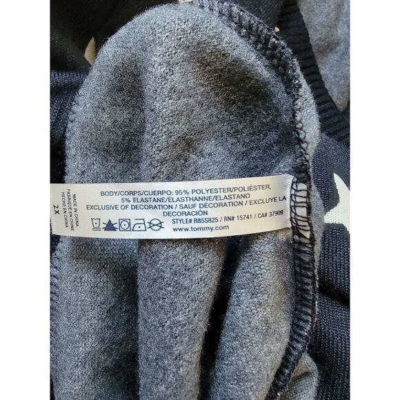 Tommy Hilfiger Women's 2X Knit Sweater Navy Stars &‎ Logo Fleece Lined - Picture 6 of 6